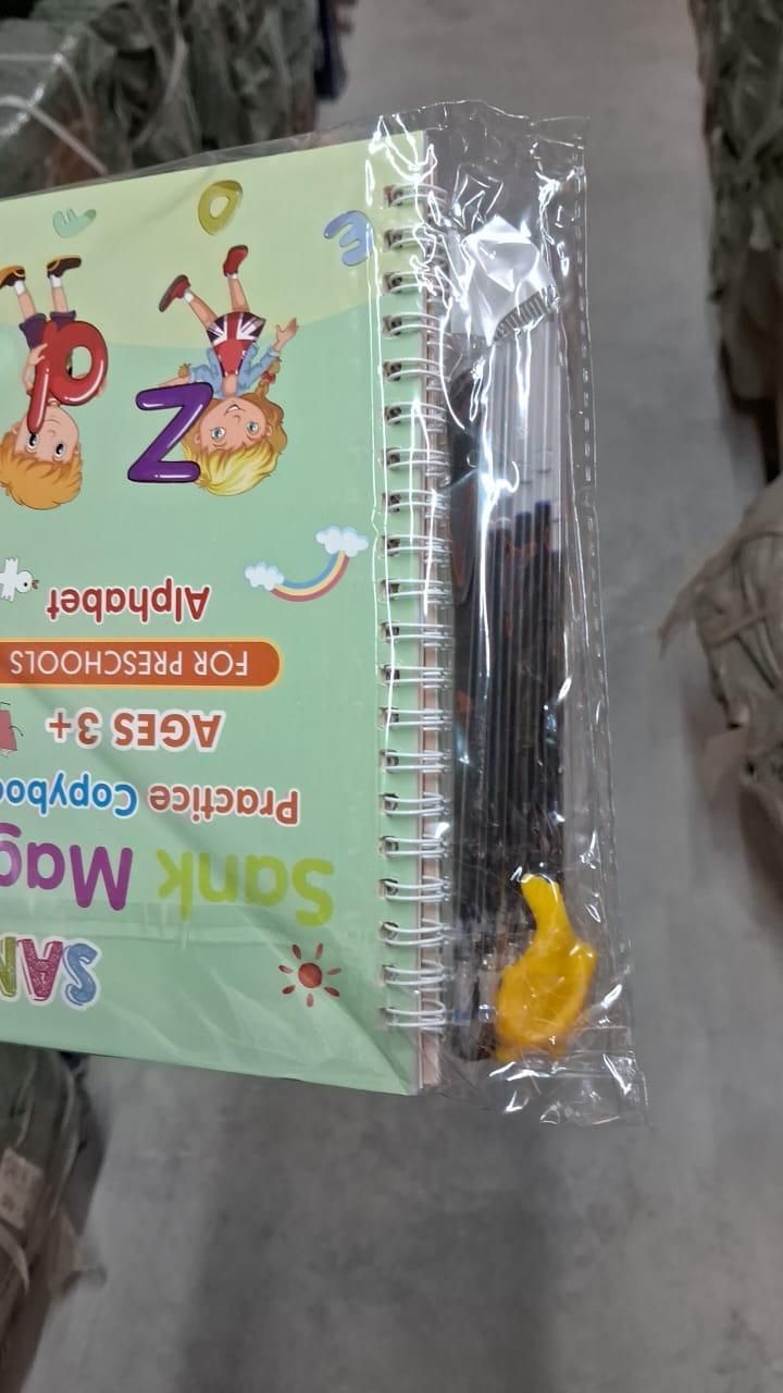 Sank Magic Handwriting Copybook – 4 Books, 1 Pen, 1 Grip & 10 Refills (Reusable Handwriting Workbook)
