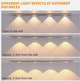 LED Motion Sensor Cabinet Light – USB Rechargeable, Wireless Stick-On Lamp (Warm & White Light)