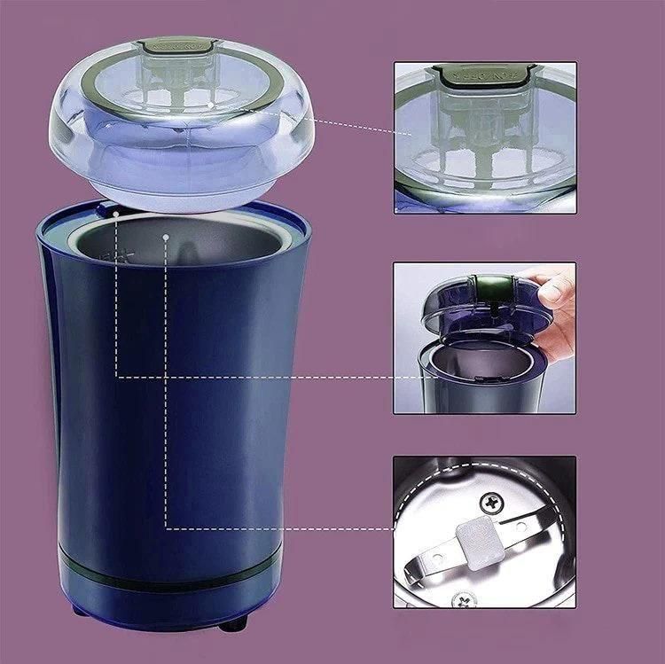 Portable Electric Coffee Grinder – Durable Plastic & Steel Body