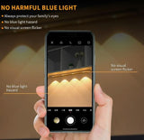 LED Motion Sensor Cabinet Light – USB Rechargeable, Wireless Stick-On Lamp (Warm & White Light)