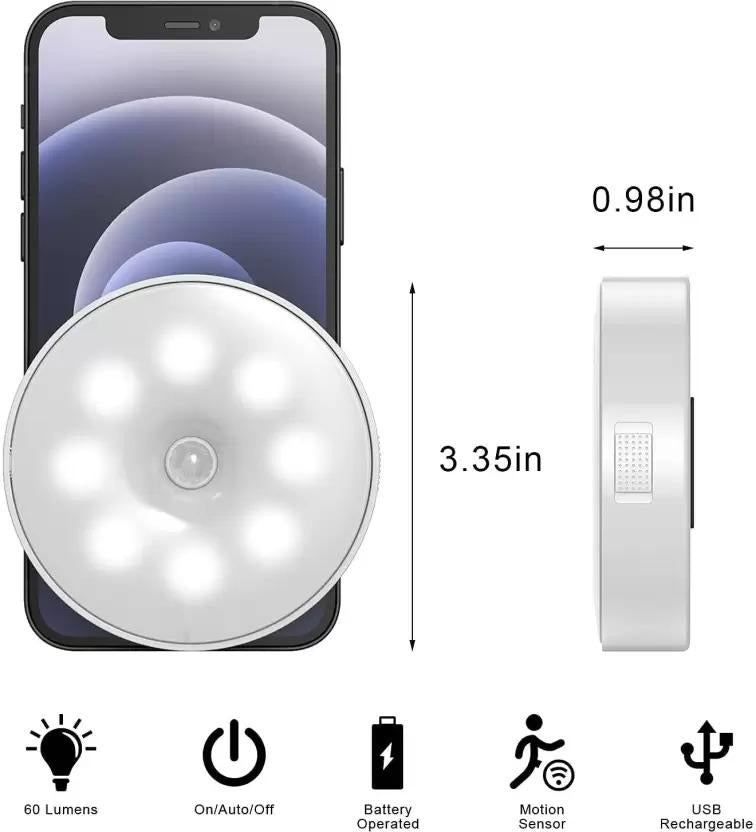 Motion Sensor LED Night Light for Home – USB Rechargeable, Wireless & Self-Adhesive Wall Lamp