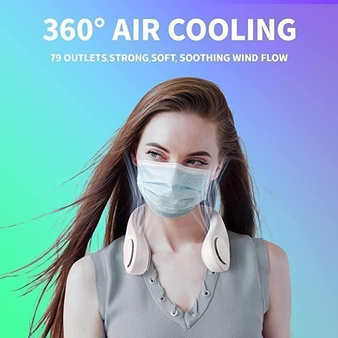 Portable Bladeless Hanging Neck Fan – Rechargeable & Hands-Free Cooling